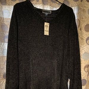 Karen Scott black chenille sweater. 4x NWT